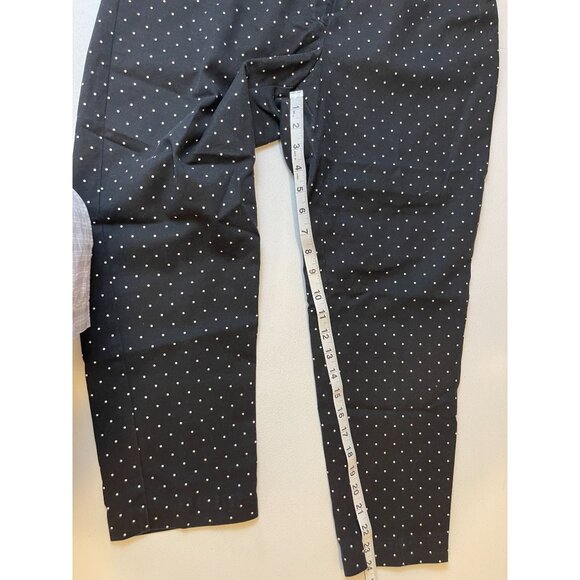 Liz Claiborne Women Pant Polka Dot Emma Classic Crop Career Black White Size 34W - Picture 6 of 7